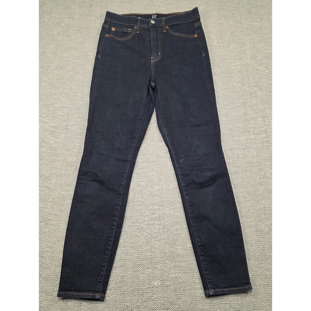Gap True Skinny Jeans Womens 6/28R Dark Indigo‎ High Rise Stretch Denim Pants